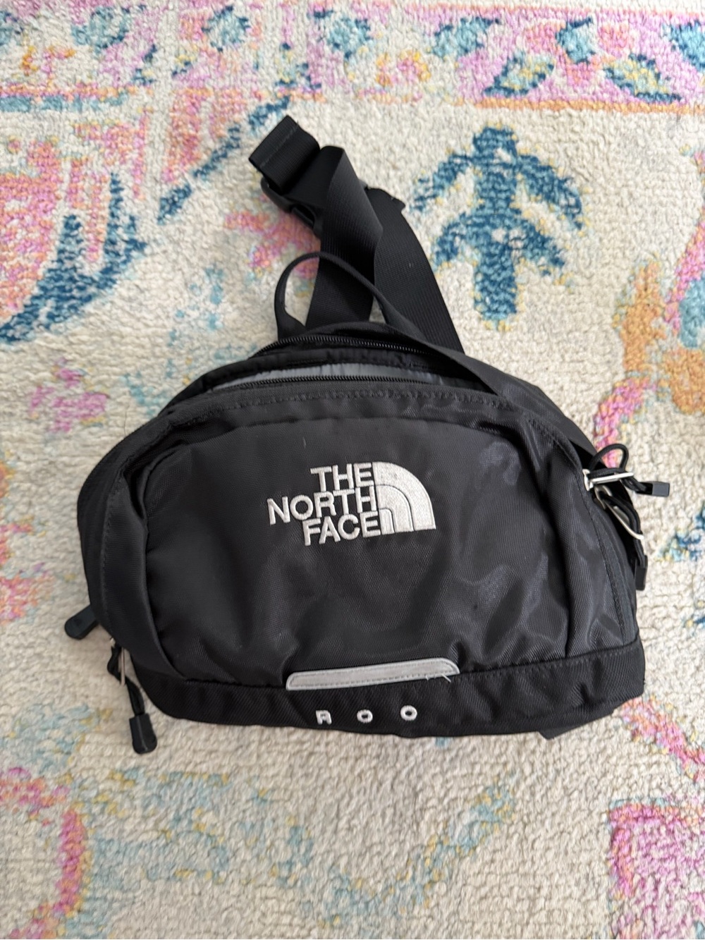 The North Face Black Waist Sling Bag with Reflective Logo